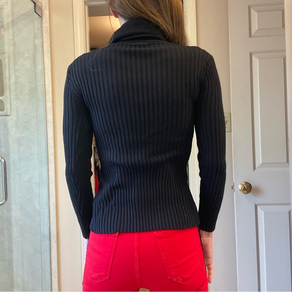 Cowl Neck Sweater, black, soft, stretchy for multi size fit, w/ sunscreen, Sz S - Picture 5 of 6